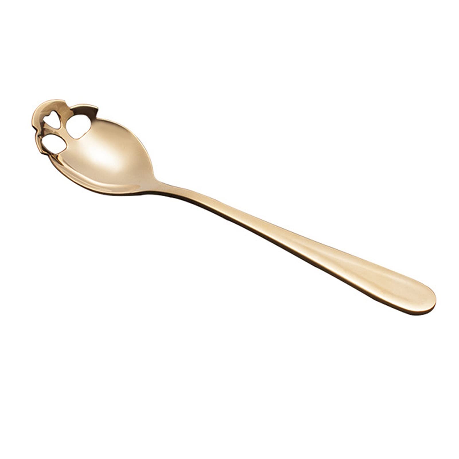 MENGKK Soup Ladles Spoon Coffee Teaspoon Green Steel Dessert Novelty Drink Cutlery(Gold)