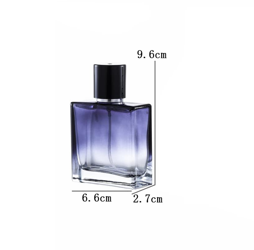 Yorror 2 Pack 50Ml Glass Perfume Atomizer,Gradient Blue Empty Perfume Spray Bottle,Portable Fragrance Fine Mist Spray Bottle Per