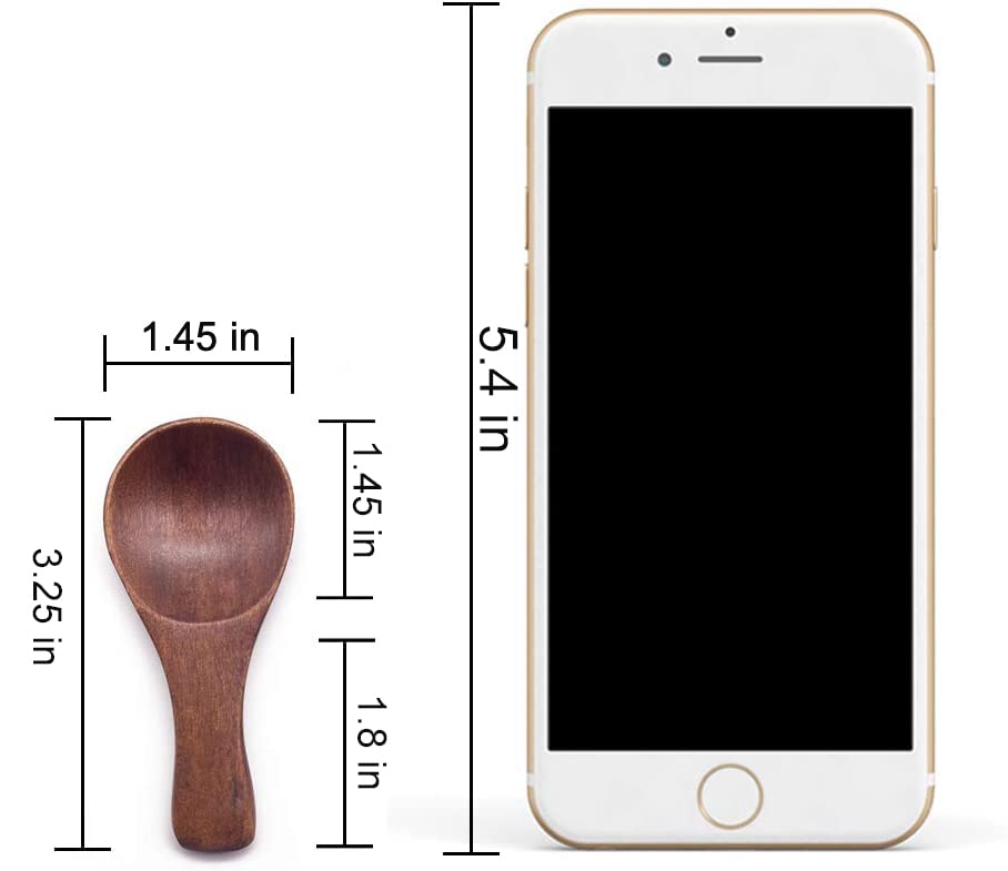 Hansgo Small Wooden Spoon, 10Pcs 3 Inches Ice Cream Salt Spoon Honey Coffee Tea Sugar Salt Jam Mustard Spoons
