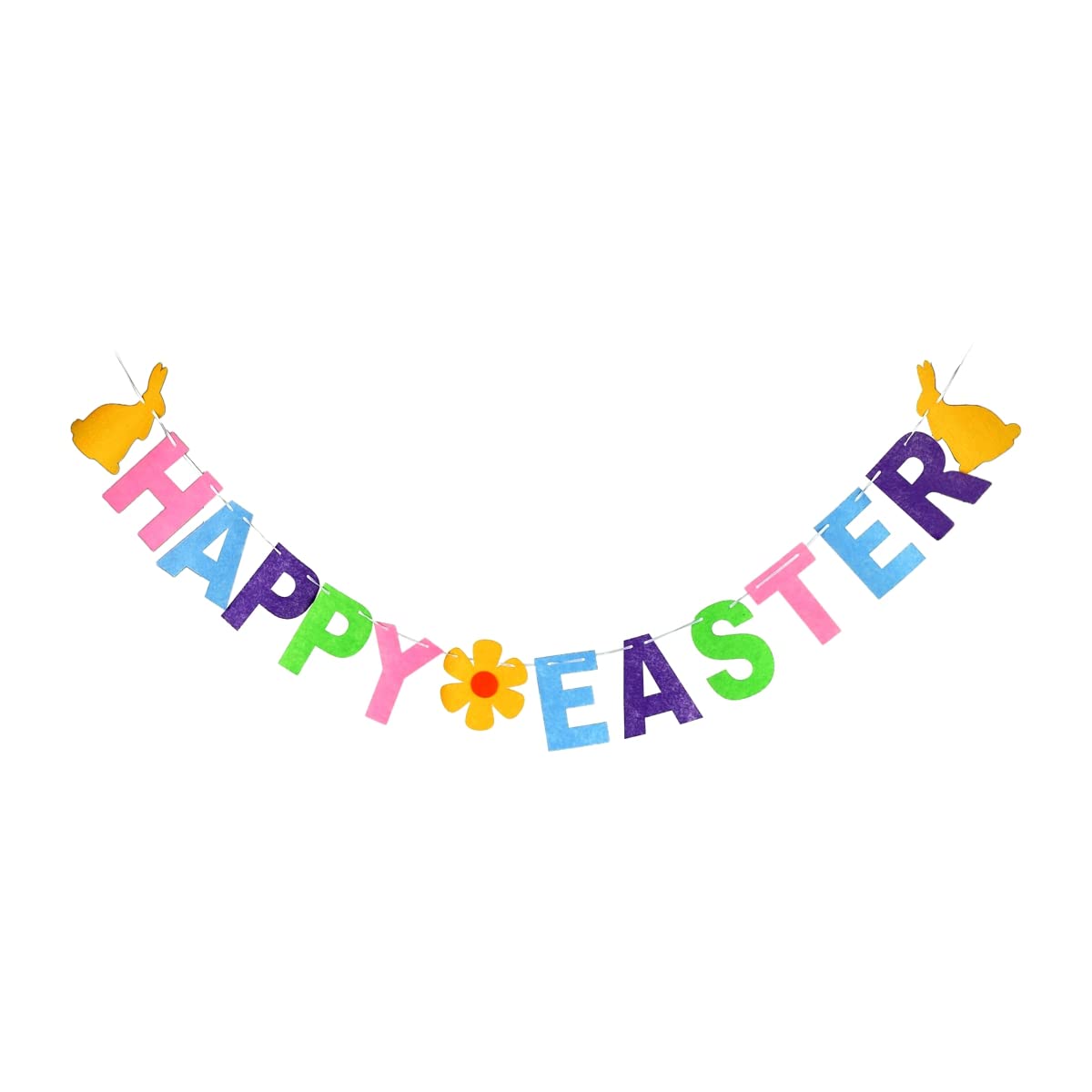 Binaryabc Happy Easter Banner Bunting Garland, Easter Decorations Party Favors Photo Prop