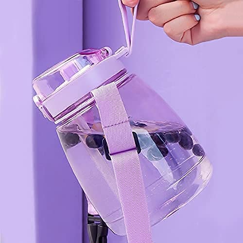 Moioibe Kawaii Water Bottle With Straw 45Oz With Two Ways To Dinking Modern Cute Water Jug With Strap For Women/Teen Girl/School