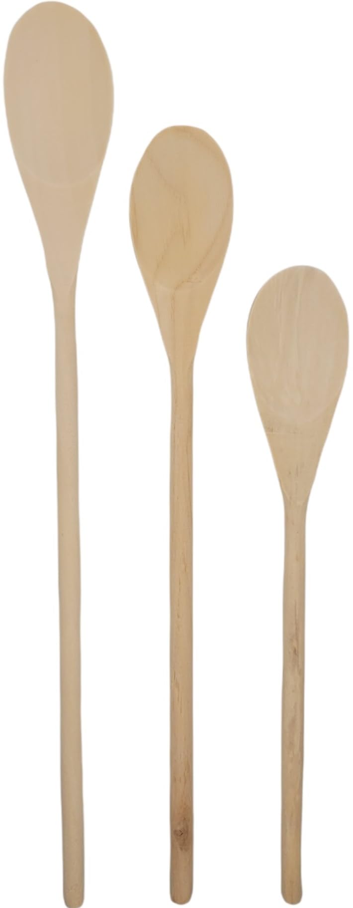 Handy Housewares 3 Piece Long Handle Wooden Mixing Spoon Set - 10'', 12'' And 14'' Long (1 Set)
