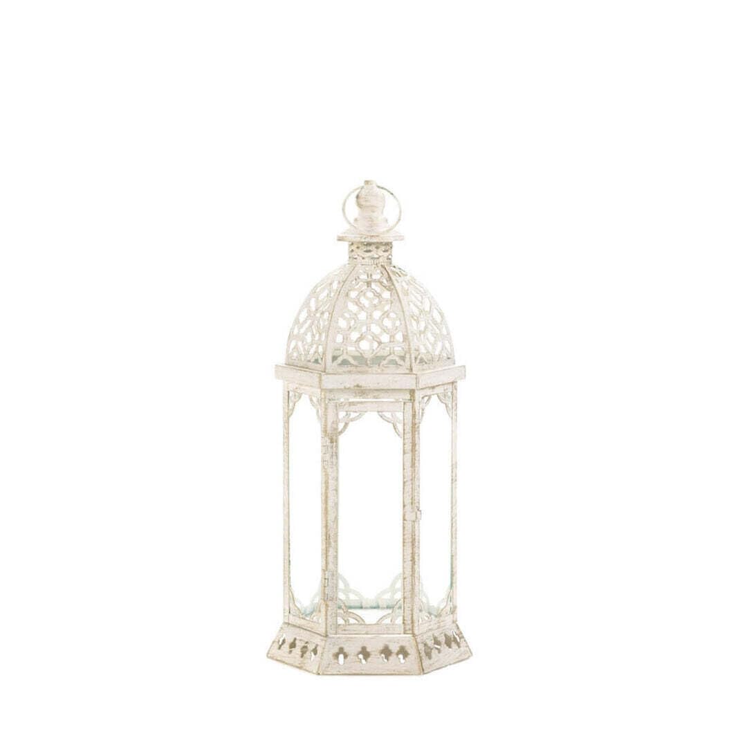 Zingz & Thingz Fancy Antique Style Candle Lantern Holder, Decorative Light Home Decor, 15.75 Tall, Graceful Lantern