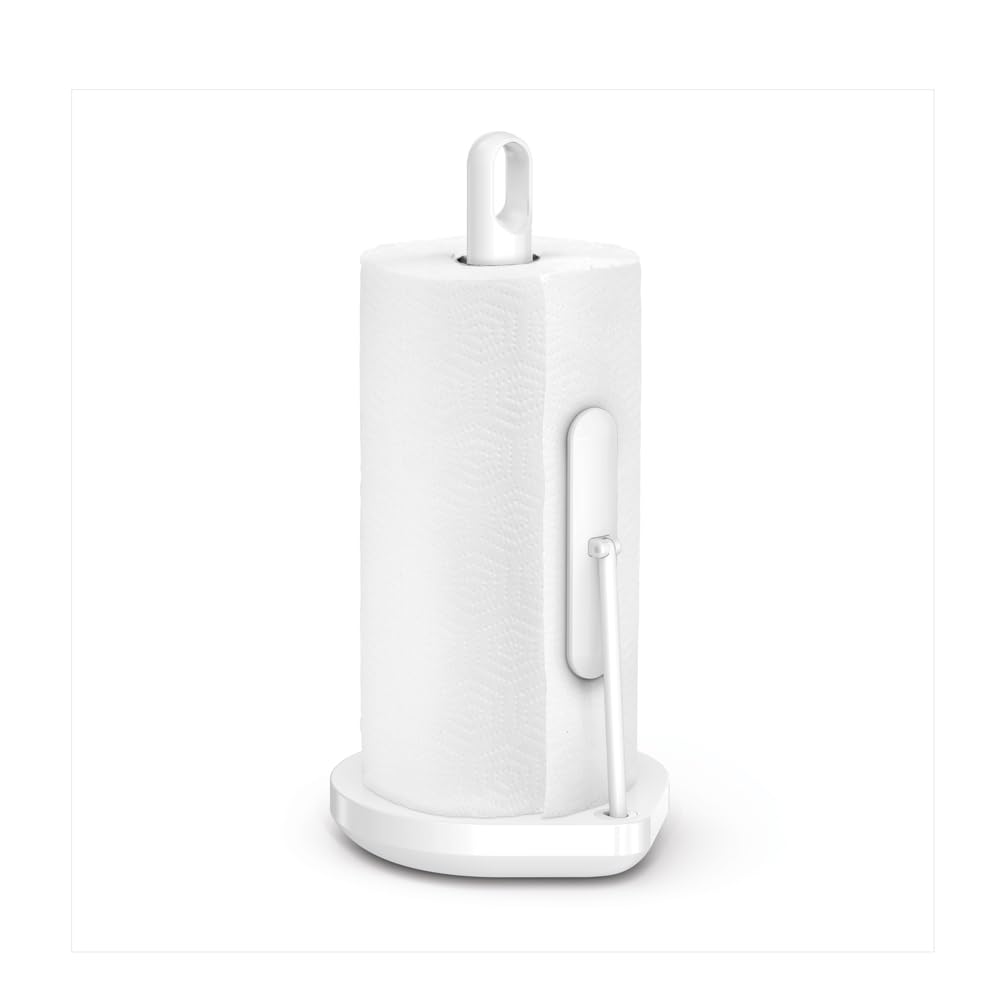 Simplehuman Tension Arm Paper Towel Holder, White Stainless Steel