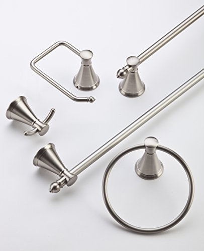 Pfister Saxton Toilet Paper Holder, Bathroom Tissue Holder, Wall-Mounted, Screw-In, Brushed Nickel Finish, Bphgl1K