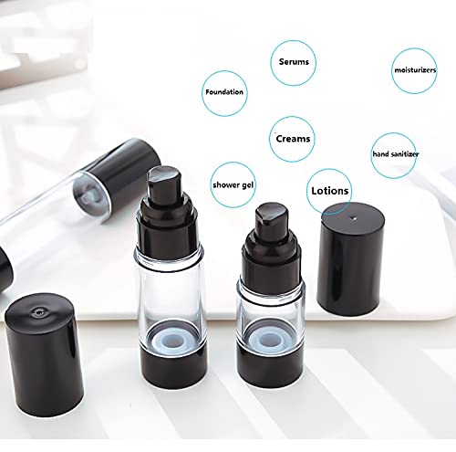 Ergonflow 3Pcs/Lot 15Ml 30Ml 50Ml Empty Black Airless Lotion Cream Pump Plastic Container Cosmetic Bottle Dispenser Travel Refil