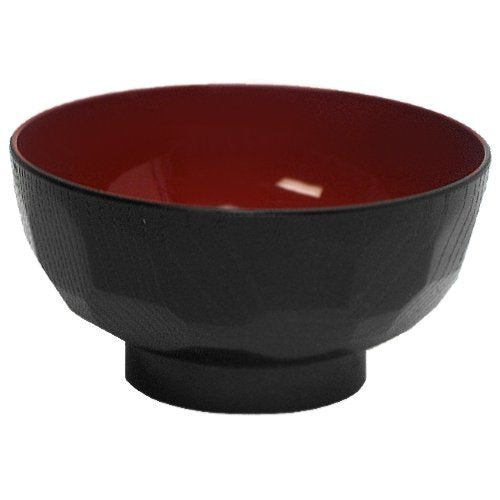 M.V. Trading MV042190 Traditional Japanese Soup or Rice Bowl, Black and Red, 4 Inches