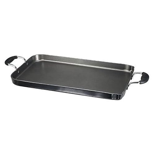 T-Fal A92114  C4061484 Specialty Nonstick Dishwasher Safe 18-Inch X 11-Inch Double Burner Family Griddle Cookware, 18-Inch, Blac