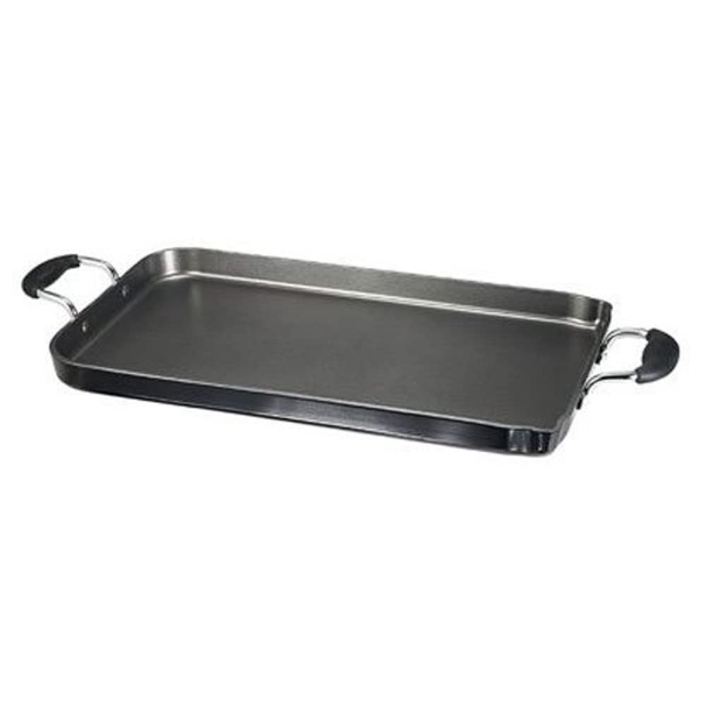 T-Fal A92114  C4061484 Specialty Nonstick Dishwasher Safe 18-Inch X 11-Inch Double Burner Family Griddle Cookware, 18-Inch, Blac