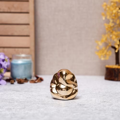 Sculpmart Golden Ganpati Idol | Ideal For Car Dashboard, Home Temple & Office Decor To Invite Blessings, Positivity, And Good Fo