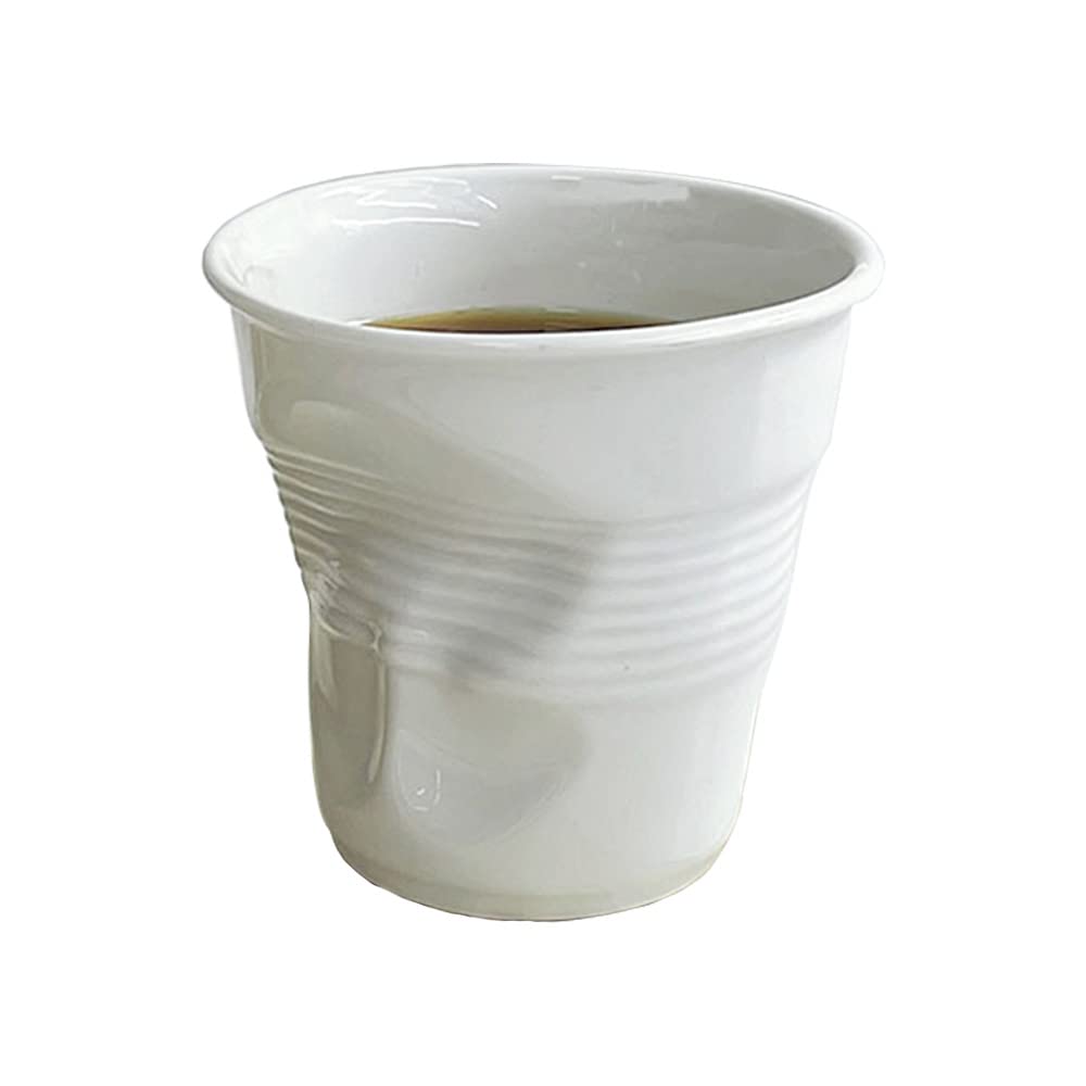 Khanjuan Creative Pleated Coffee Mug,Italian & French Cups, Irregular Ceramic Cup (Folds)