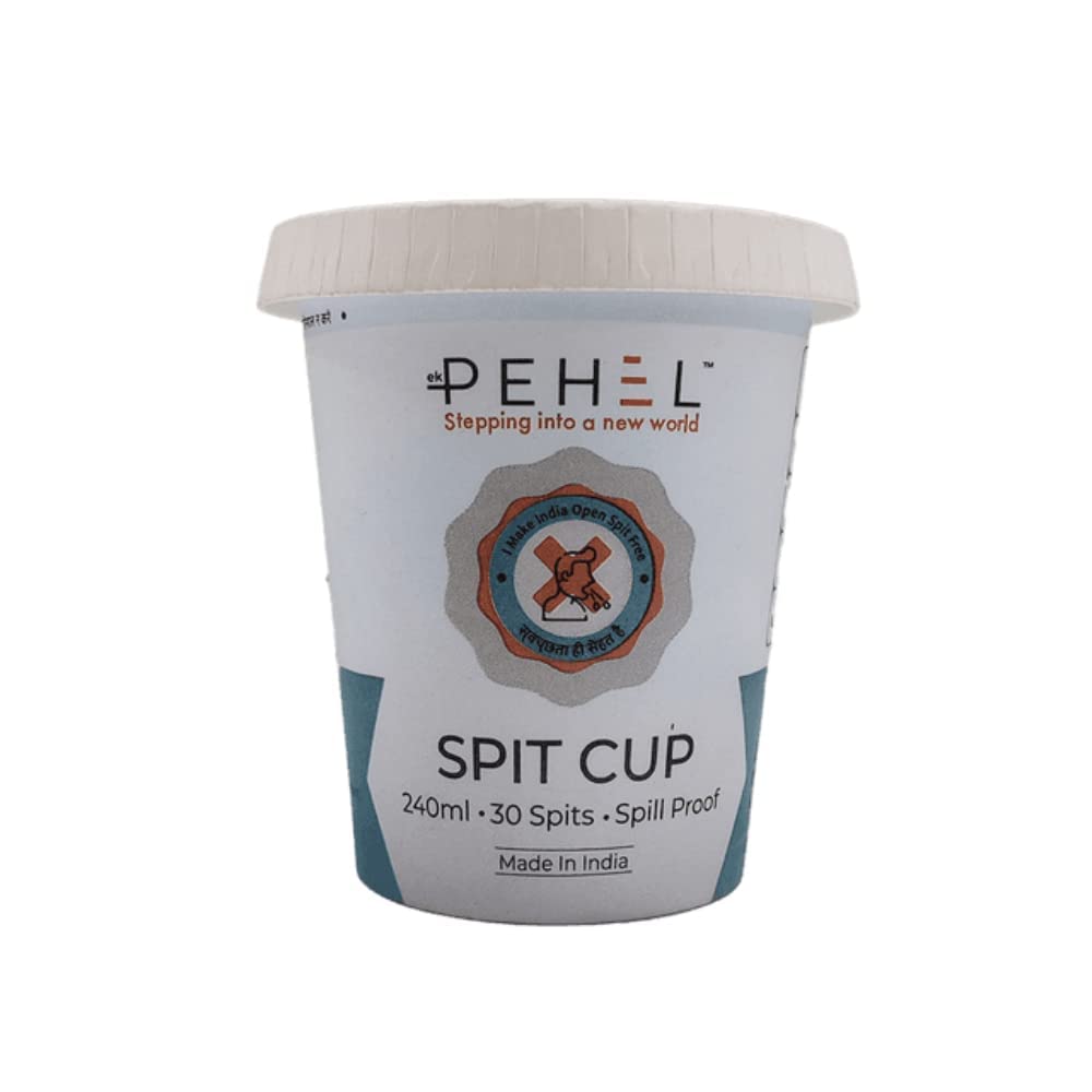 Ekpehel Disposable Paper Spitting Cup - Pack Of 10, Unique Mechanism Solidifies The Liquid Waste, Sputum Spit Mug With Lid Cover