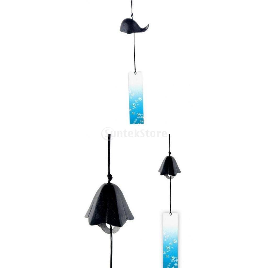 Trendivibe 2 Pieces Japanese Furin Wind Chime Nambu Cast Iron Bells