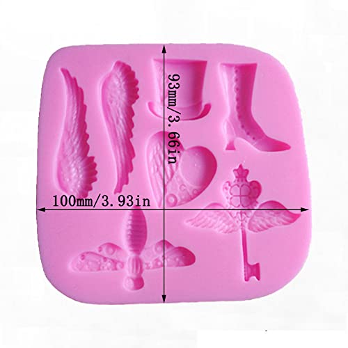 Cestony Magic Fairy Tale Series Angel Wing Hat Shape Silicone Molds For Diy Cake Fondant Biscuit Cookies Soap Sugar Pudding Choc