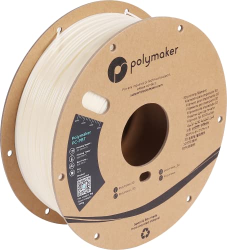 Polymaker Pc-Pbt Filament 175Mm, Natural Polycarbonate Filament 175Mm Pbt Blend, 1Kg Cardboard Spool - Low Temperature Toughness