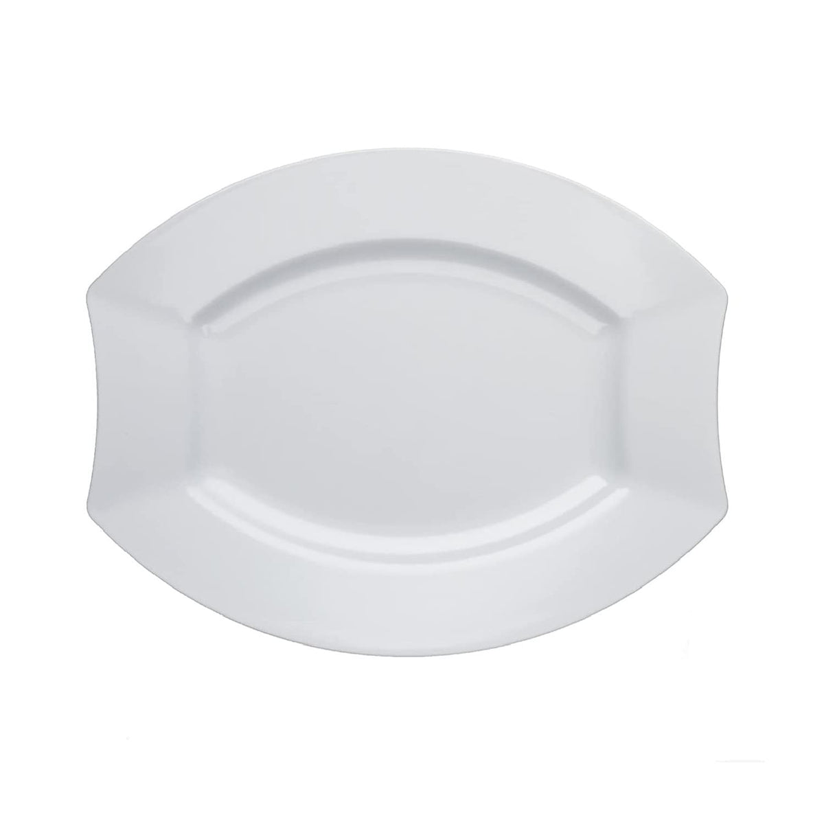 Party Essentials Party Supplies Fancy Plastic Dinnerware For Wedding/Birthday/All Occasions, Dinner Plates, 20-Count, White Oval
