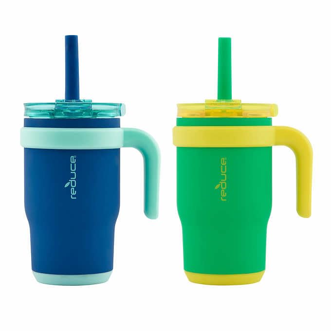 Reduce 14Oz Coldee Tumbler With Handle For Kids Leakproof Insulated Stainless Steel Mug With Lid & Straw -Spill Proof Chew-Resis
