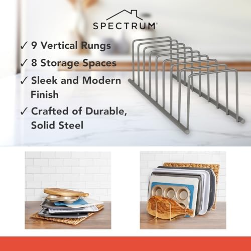 Spectrum Diversified Drying Counter, Euro Kitchen Organizer Space-Saving Rack Holder-Dish Drainer For Pots & Pans, Plates, Cutti