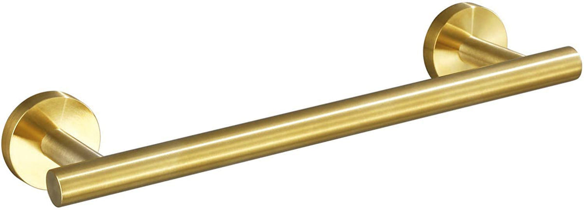 Ushower Brushed Gold Towel Bar, 9-Inch Towel Racks For Bathroom Wall-Mounted, Sus304 Stainless Steel Towel Rod Modern Home Decor