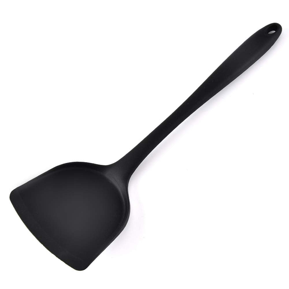 Letoor Heat Resistant Ilicone Shovel Non-Stick Cooking Spatulas Kitchen Utensil, 13 Inch, Black