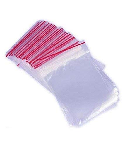 Divyana Reusable Transparent Zip Lock Plastic Pouch Bags, 3X5 Inch, Pack Of 100 Pieces