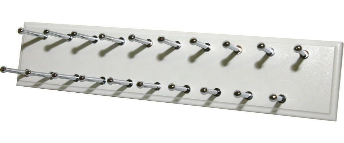 Easy Track Ra1200 Sliding Tie Rack, 20 Hook, White