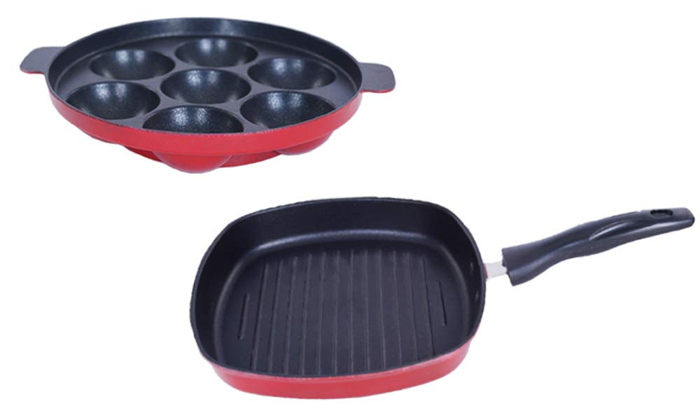 Nirlon Non Stick Cookware Set Of 2 Pieces Combo With Bakelight Handle (Ap7_Gp22)