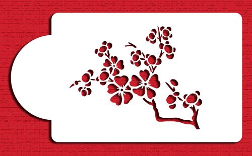 Designer Stencils Blooming Cherry Tree Tier 3 Cake Stencil, Beige/Semi-Transparent