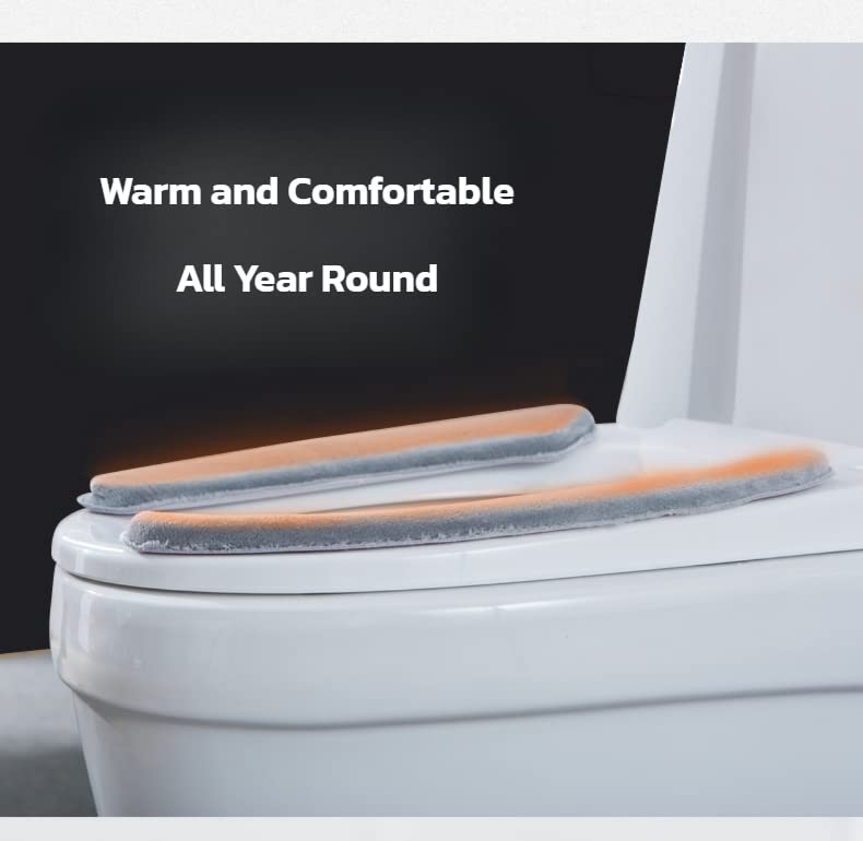 Swepgoods Thick Warm Cushioned Toilet Seat Cover | Stick-On Washable Reusable Toilet Memory Foam Cushion Pad For Elongated Toile