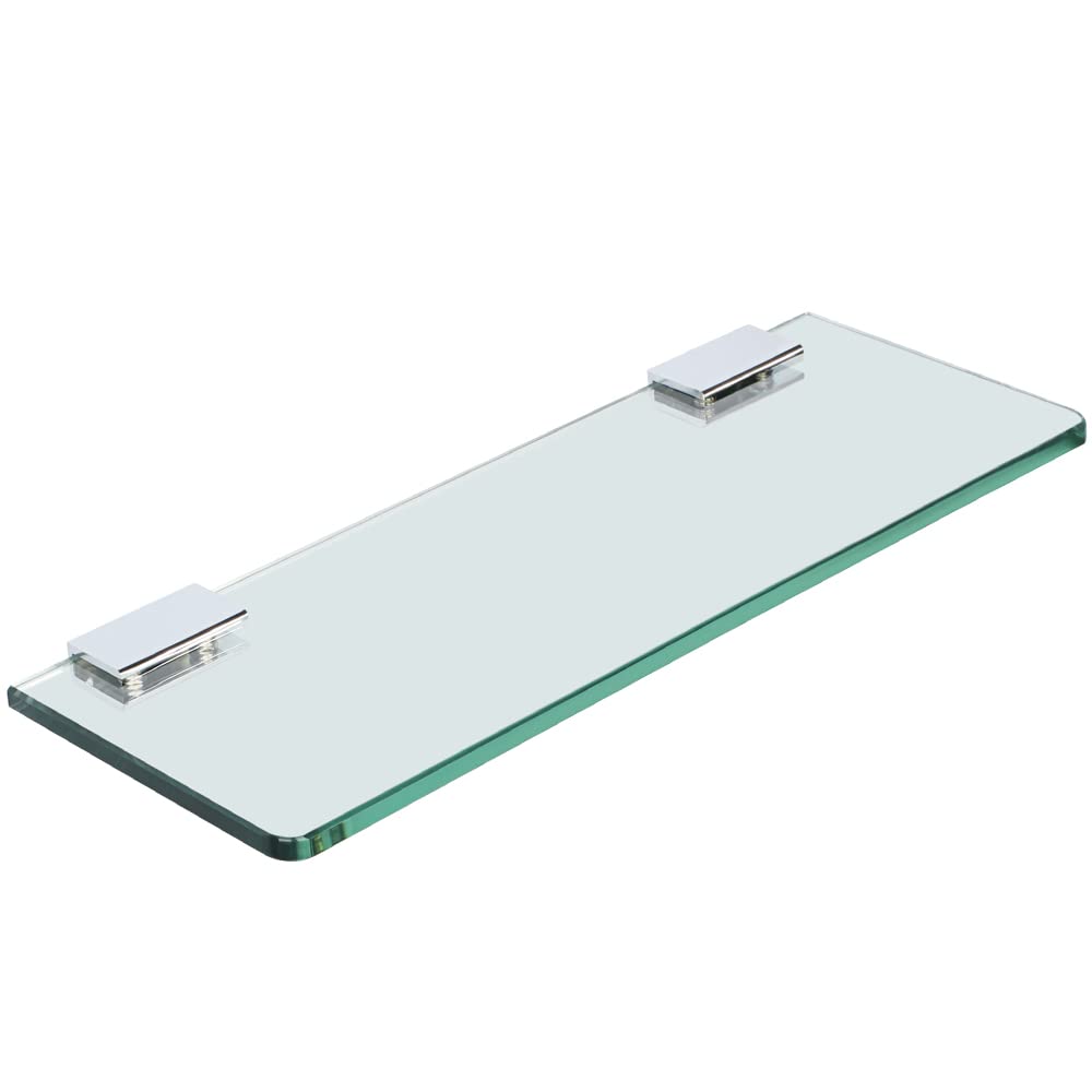 Sayayo Floating Glass Shelves For Bathroom, Tempered Glass Shelf For Wall 15 X 5 Inch 1 Pcs, Clear