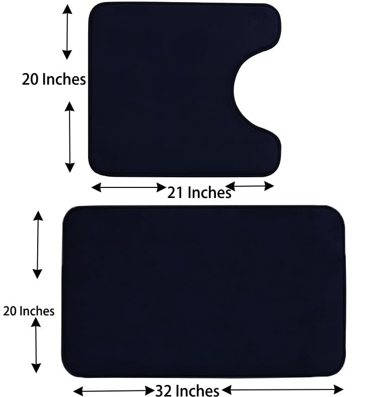 Madeals Memory Foam Bath Mat Set 3 Piece And Toilet Tank Cover Set Combo, Bath Mat Set 2 Piece And Toilet Lid Cover And Tank Cov