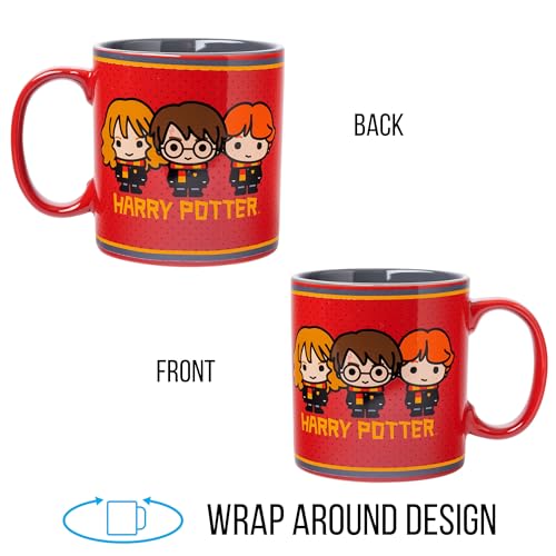 Silver Buffalo Chibi Animated Harry Potter Dots Ceramic Mug, 20 Ounces