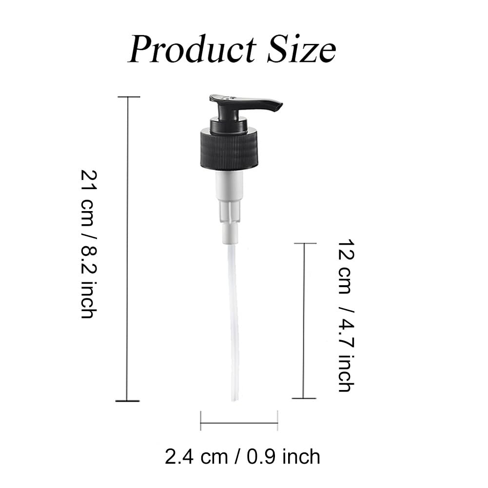 12 Pcs Black Plastic Soap Dispenser Pump Replacement Lotion Pump Heads for 24/410 Threaded Neck Bottles Compatible with Soap Lot