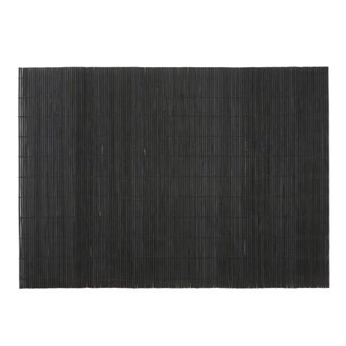 Bamboomn Bamboo Placemat/Sushi Rolling Mat - 18.75'' X 13'' - Black, 6 Pcs
