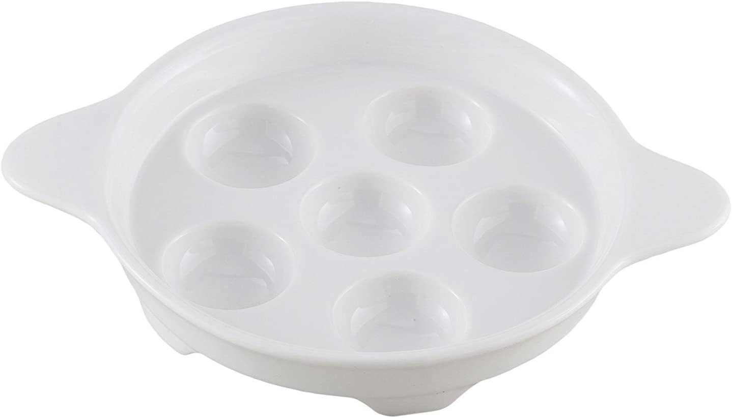 Maine Man Footed Escargot Plate with Handles, Fine White Porcelain, 6.5-Inch