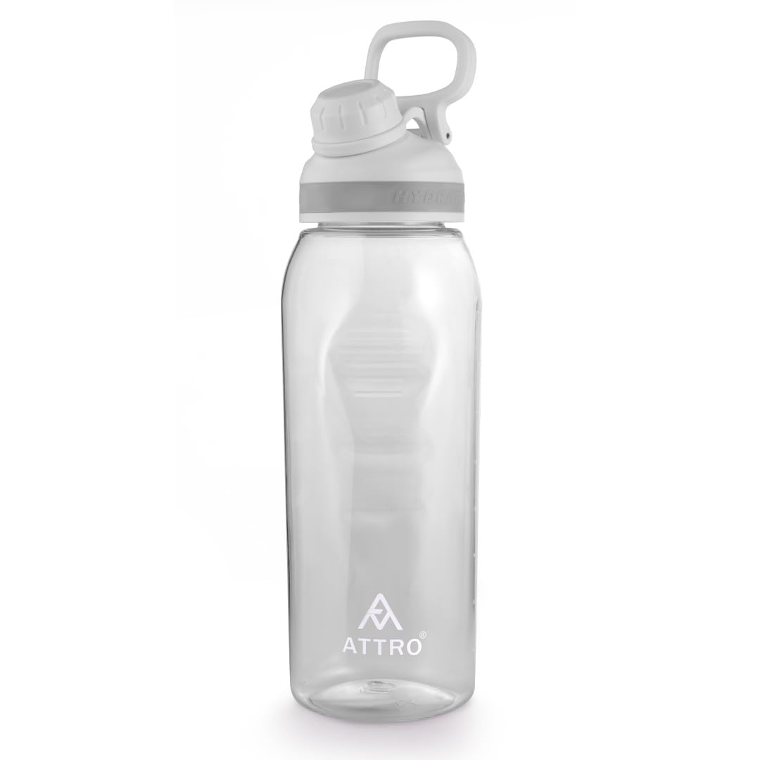 Attro Gym Mate 1 Liter Water Bottle - Bpa-Free, Leak-Proof, Durable Sports Bottle With Measurement Markings, Flip-Top Lid, And C