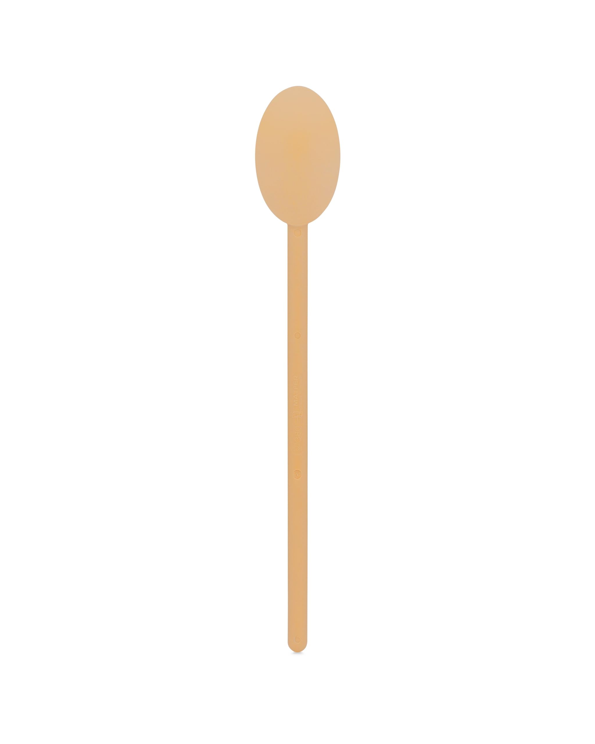 Matfer Bourgeat Exoglass High Temperature Chef Spoon, Nonstick, Dishwasher Safe, 15'', Tan