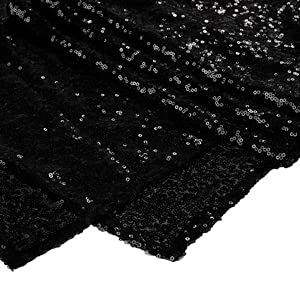 Jyflzq Black Sequin Tablecloth - 120 Round Sparkly Glitter Metallic Table Cloths Table Cover Overly For Halloween, Retirement,