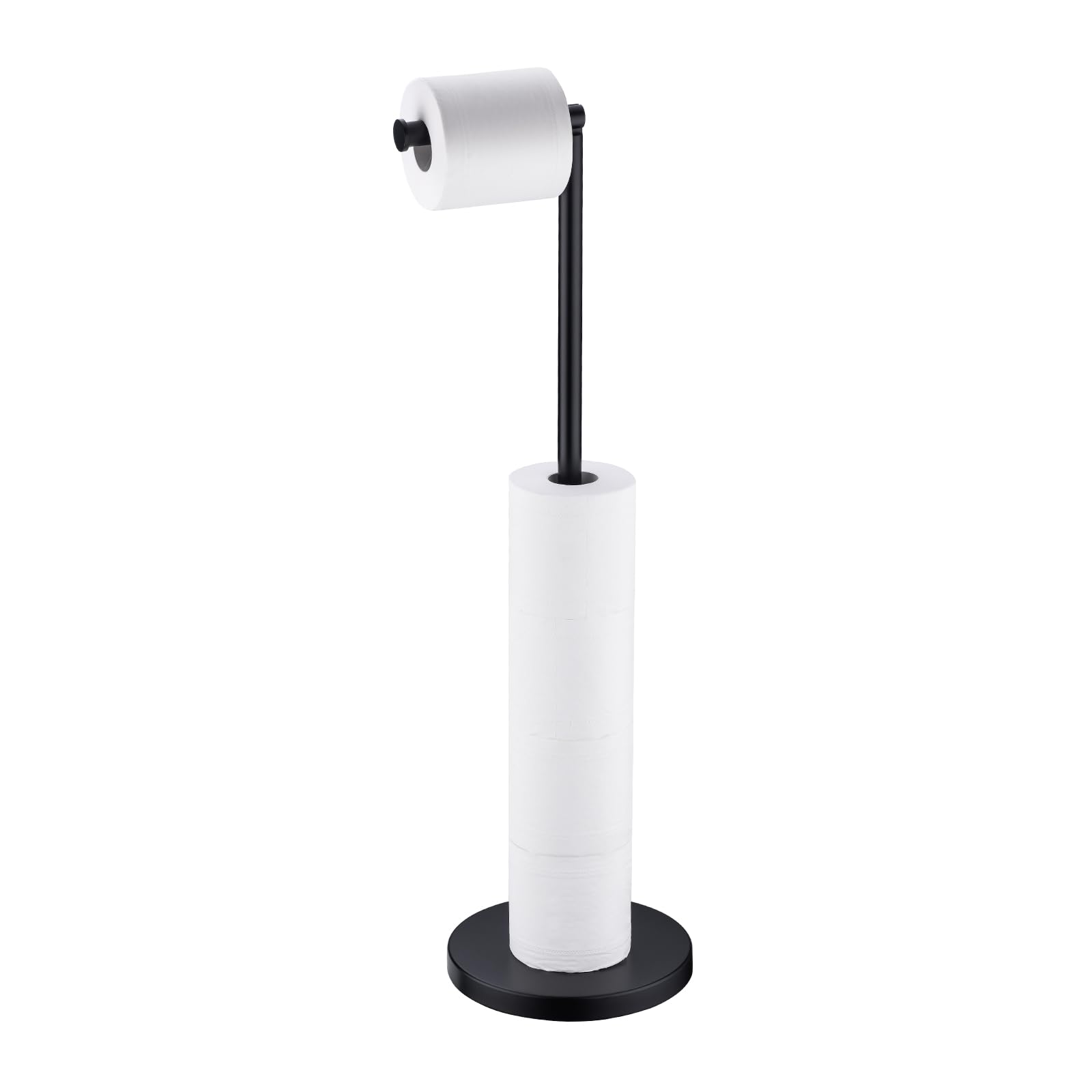 BAGNOLUX Bathroom Toilet Paper Holder Stand with Reserve, SUS304 Stainless Steel Rustproof Pedestal Tissue Roll Holder Heavy Dut