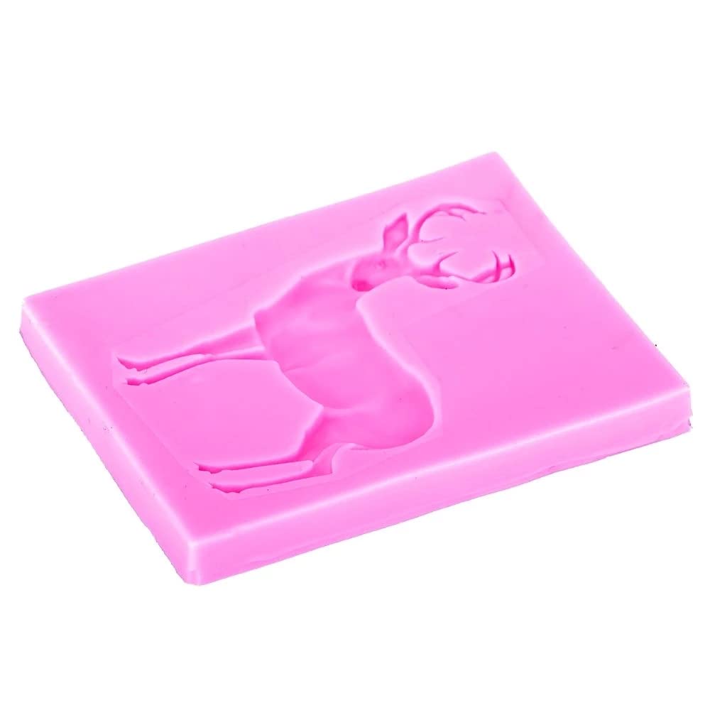 Tvoip 2Pcs Christmas Deer Silicone Mold Fondant Cake Chocolate Cookie Decorating Mould Cake Tools New
