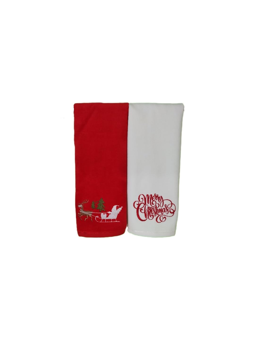 Merry Christmas Hand Towels Set, 100% Soft Cotton, Basket Stuffers, (12X20 Inches) Decor Hand Towels Gift Packed, Decorative Han