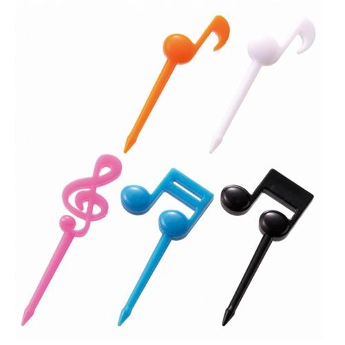 Music Note Food Picks Black White For Bento Box Lunch Box