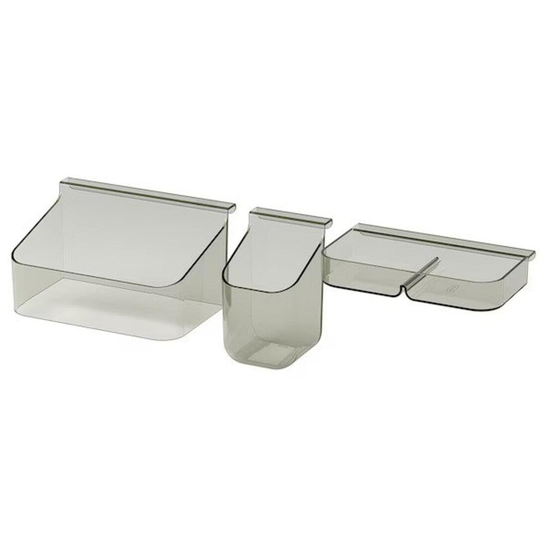 Ikea Visslan Drawer Organisers, Set Of 3, Grey