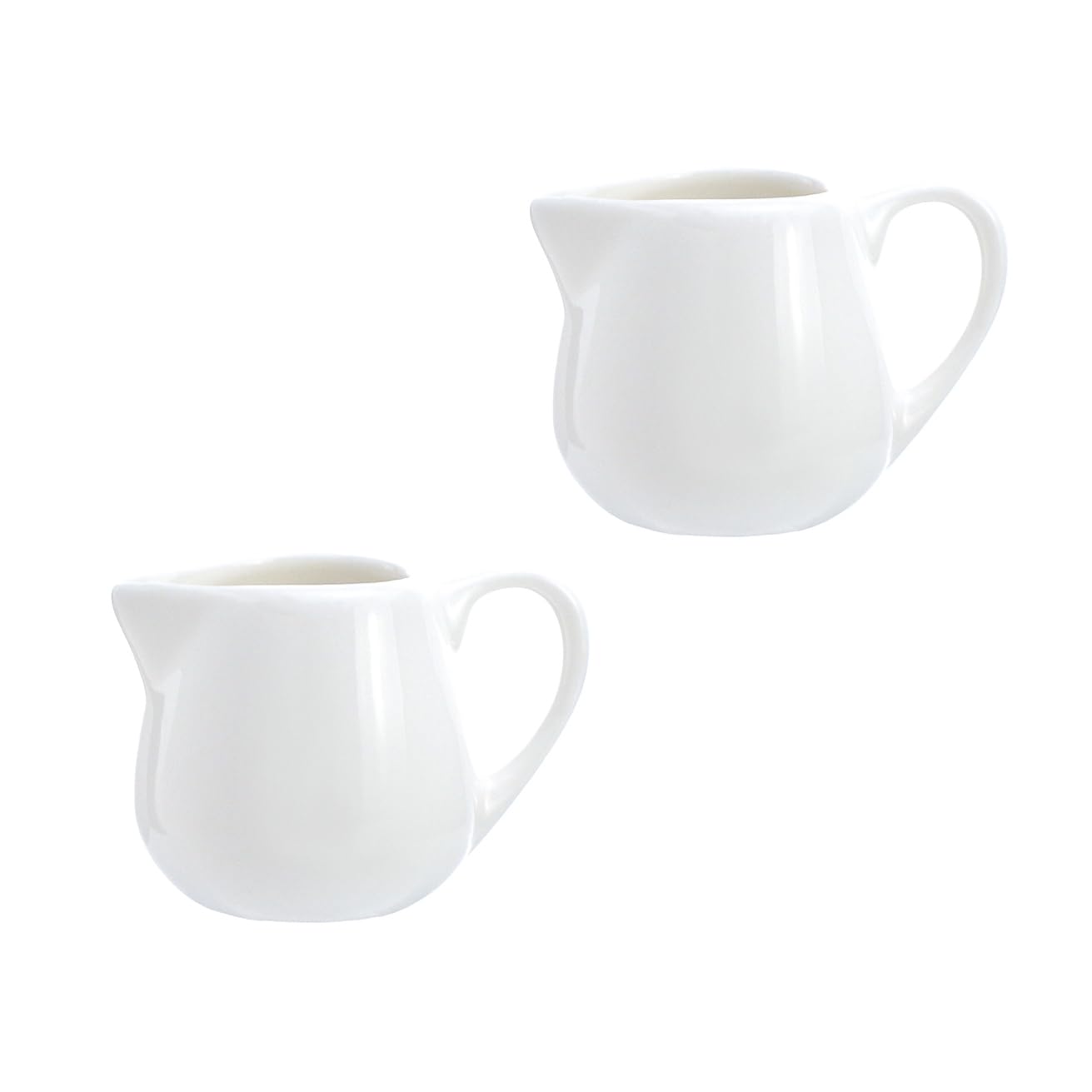 Choold 2 Pcs Mini Ceramic Creamer With Handle, Coffee Milk Creamer Pitcher - White - 1.5 Oz