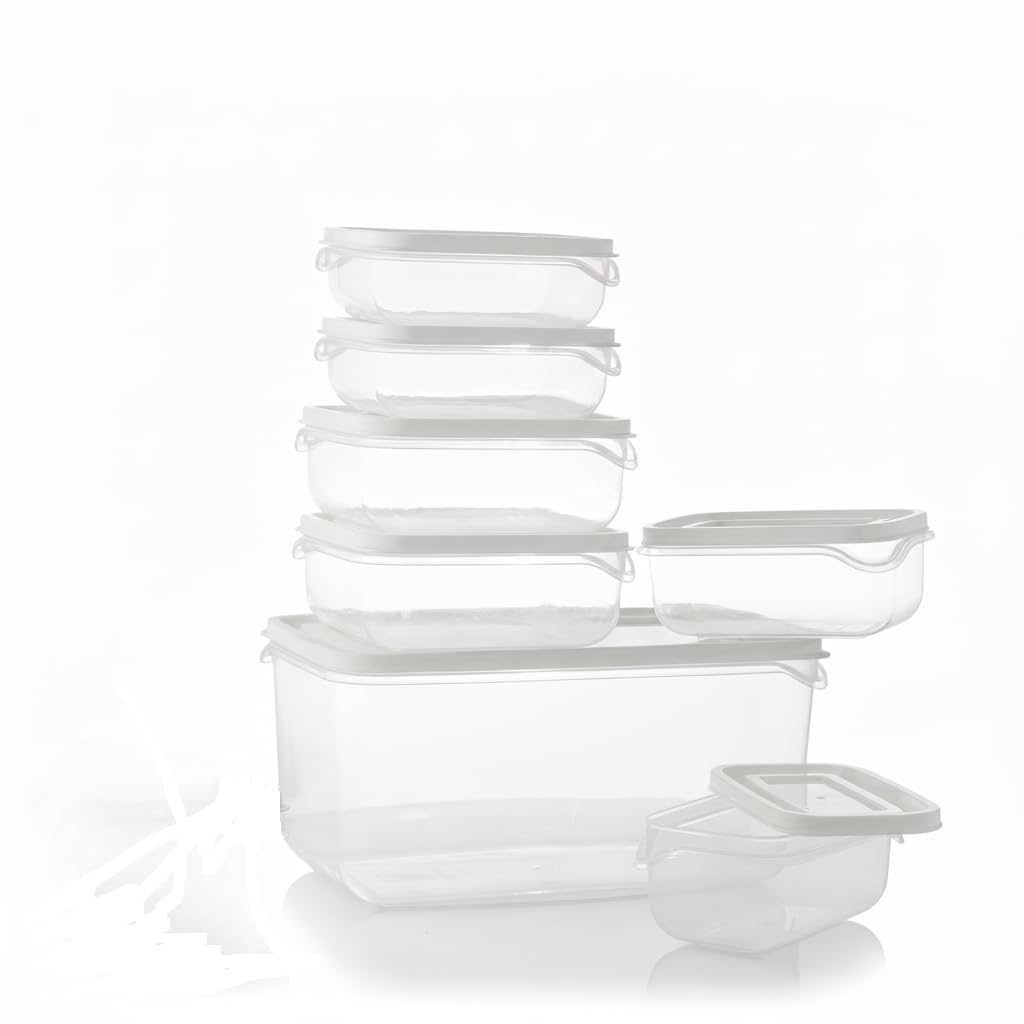 Vernocraft 7Piece Airtight Food Storage Container Set  Leakproof BpaFree Plastic Pantry Organizer | Stackable, Transparent Ja