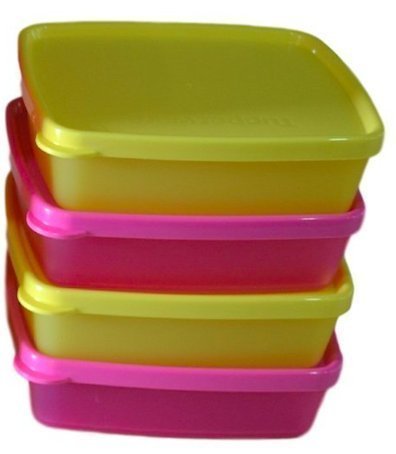 Tupperware Tup_B01E217Sts Plastic Container  250 Ml, 4 Pieces, Pink Yellow