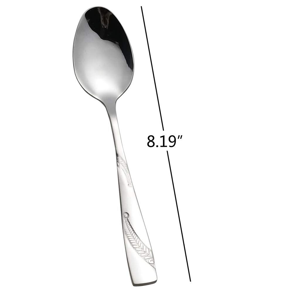 Nicesh 16-Piece Stainless Steel Dinner Spoons, 8.19-Inch