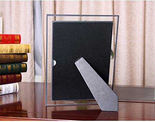 Cq acrylic 5x7 Glass Picture Frame,Silver Mirrored for Photo Display Stand on Tabletop,Pack of 2