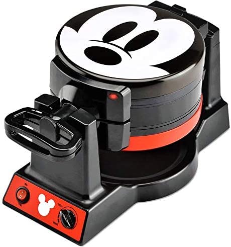 Disney Mickey Mouse Mic-62 Double Flip Waffle Maker, 8''D X 14''W X 8''H, Black, Red