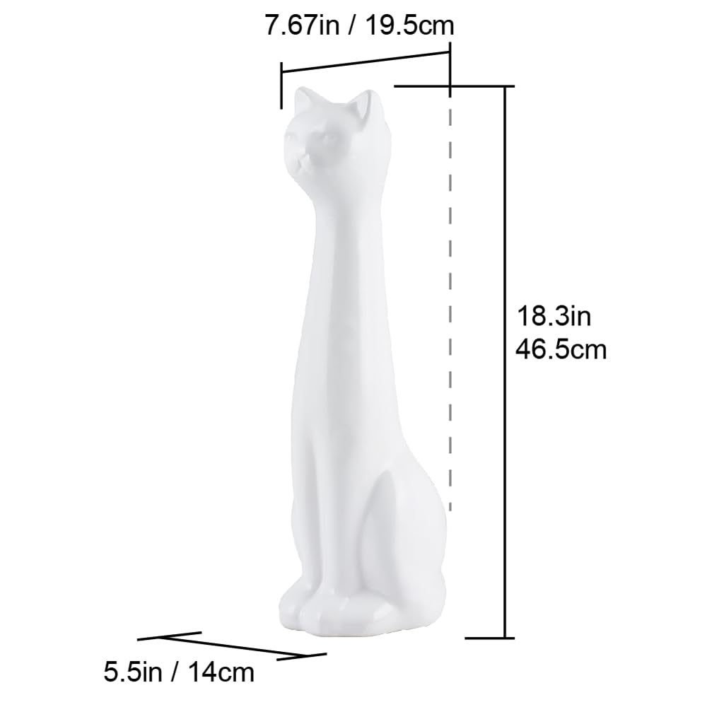 Allure Home Creation Cat 3-Piece White Ceramic Toilet Brush Holder W/White Plastic Handled Scrub Brush & Soap Dispenser-White